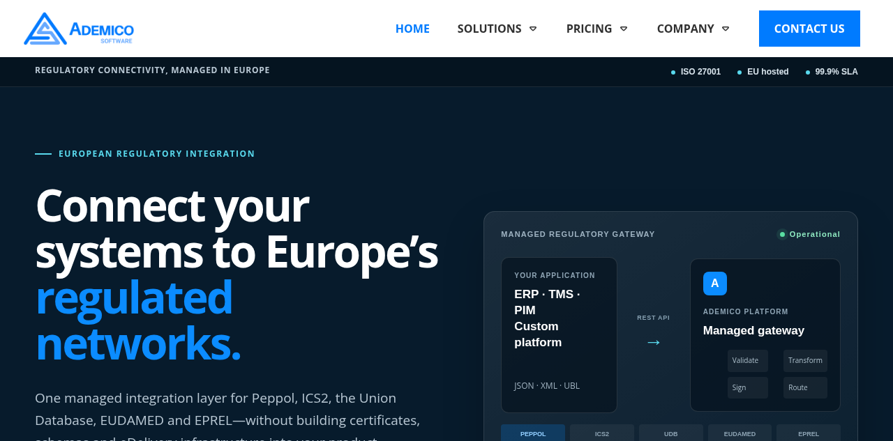 Homepage of Ademico Software