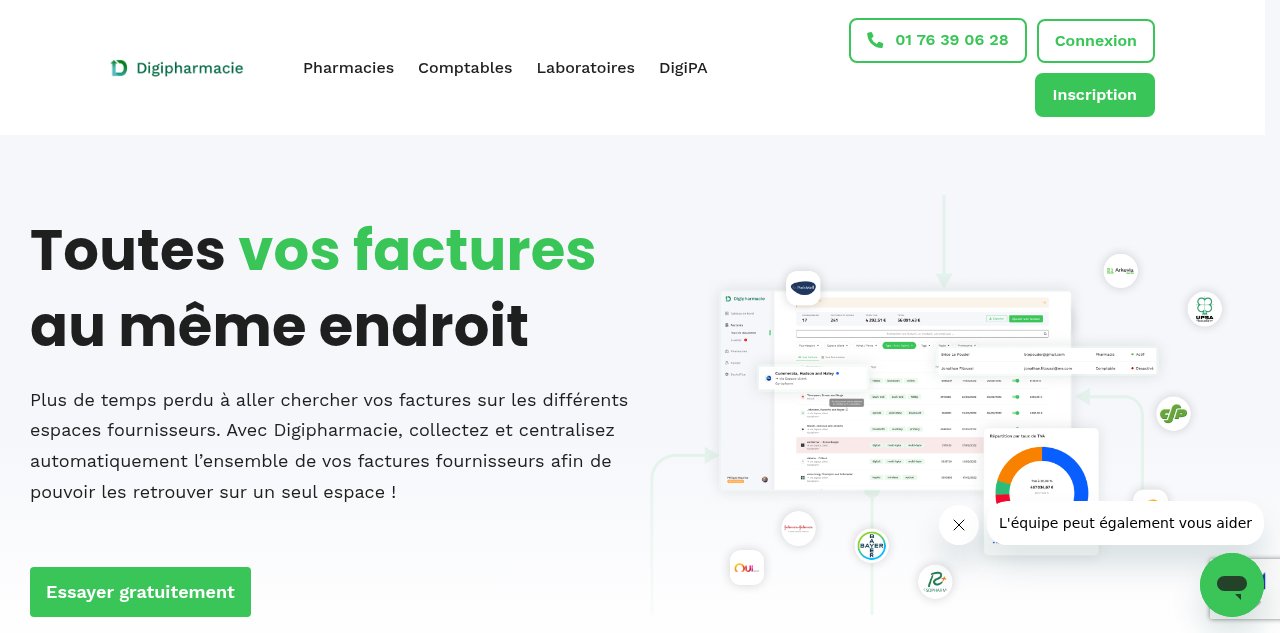 Homepage of DIGIPHARMACIE
