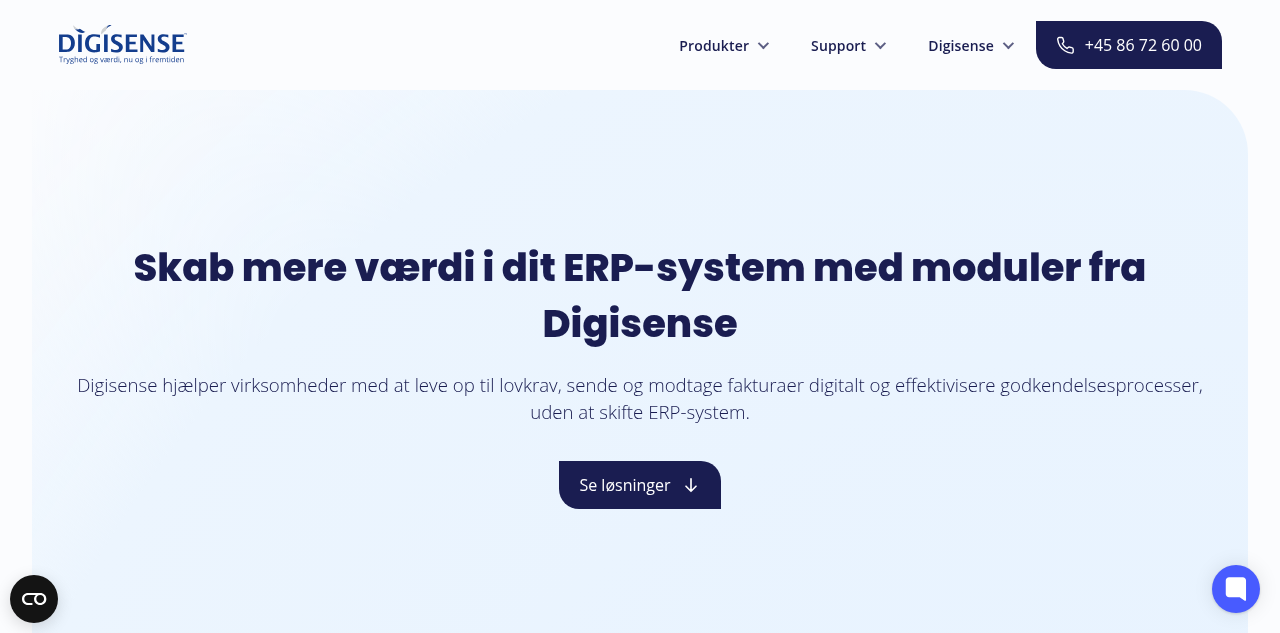 Homepage of Digisense A/S