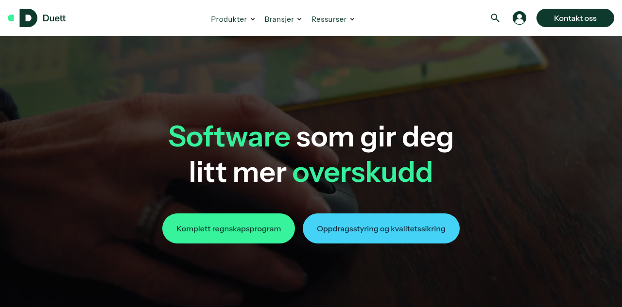 Homepage of Duett AS