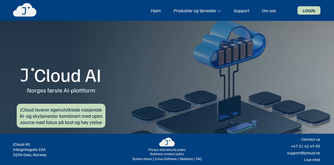 Homepage of Jcloud