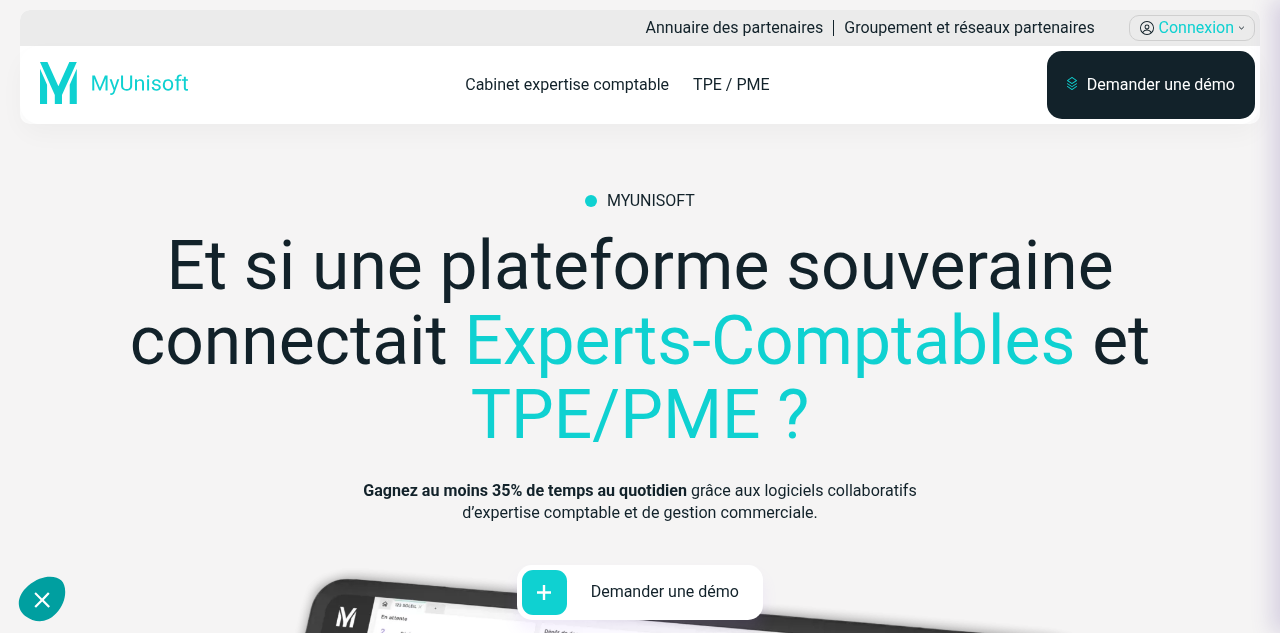 Homepage of MYUNISOFT