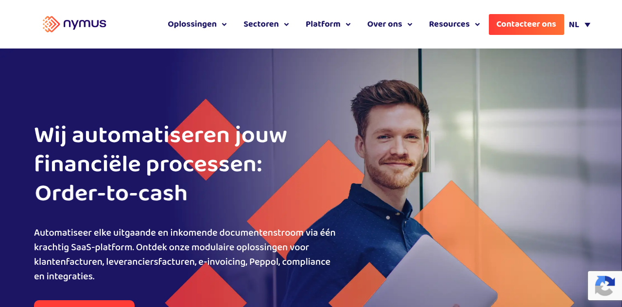 Homepage of Nymus NV
