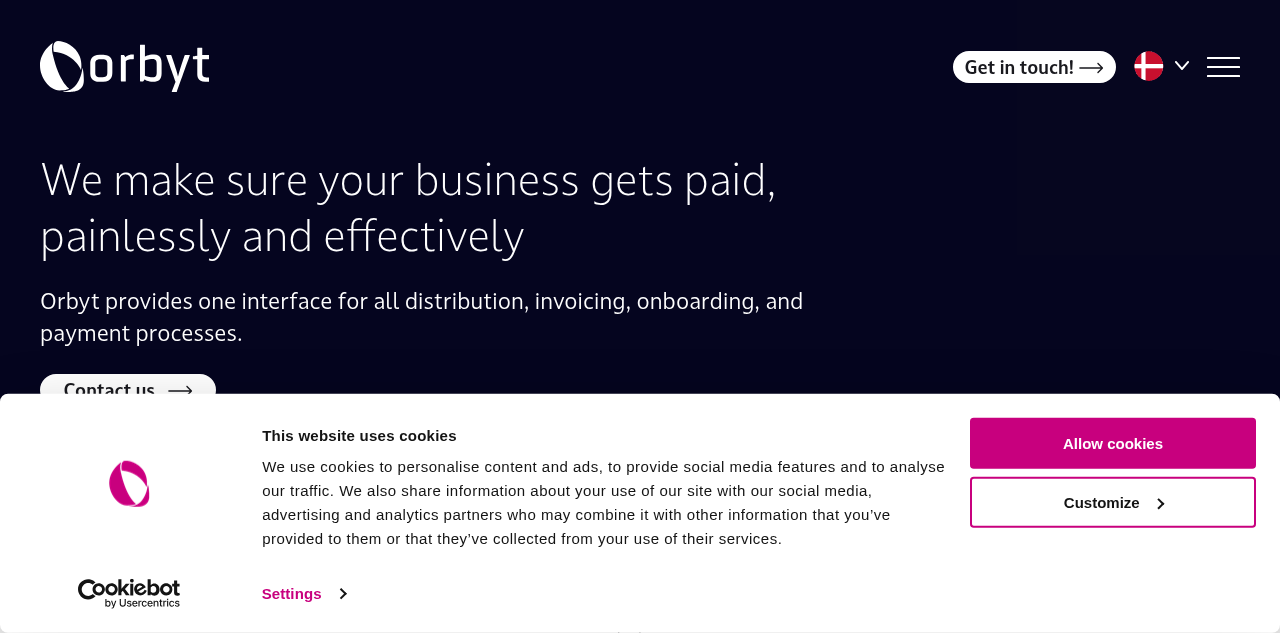 Homepage of Orbyt A/S