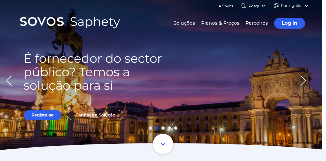 Homepage of Sovos Saphety
